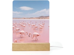 Luminária Noturna Led Flamingo Rosa Salty Lake, Luminária Noturna De Acrílico Com Base Banheiro, Corredor, Quarto