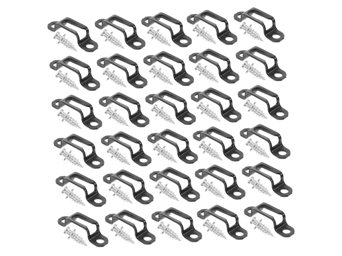 Conjunto De Conectores Ocultos Com Parafusos Fixação Dois Em Um Para Móveis, 30-unidades, Em Aço Manganês Preto, Para