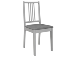 Cadeiras de Jantar com Almofadões 2 Pcs Madeira Maciça Cinzento MAISON EXCLUSIVE