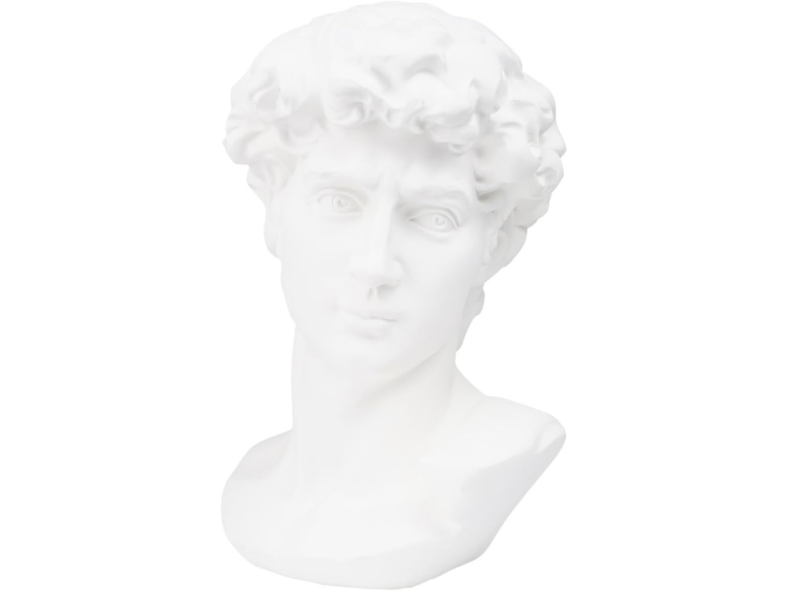 Estátua Busto Resina Branca Resistente Auxílio Educacional Esboço Personagem Decoração Interiores Moderna GOKOCO