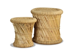 Vidaxl Bancos 2 Pcs Bambu E Juta