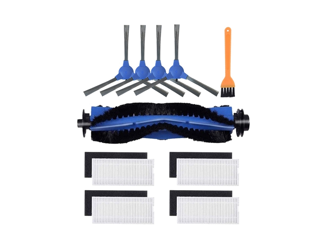 Conjunto de escova lateral com filtro hepa, para eufy robovac 11s 15 30 30c, peças de robô de limpeza, substituição de escova lateral com escova limpa