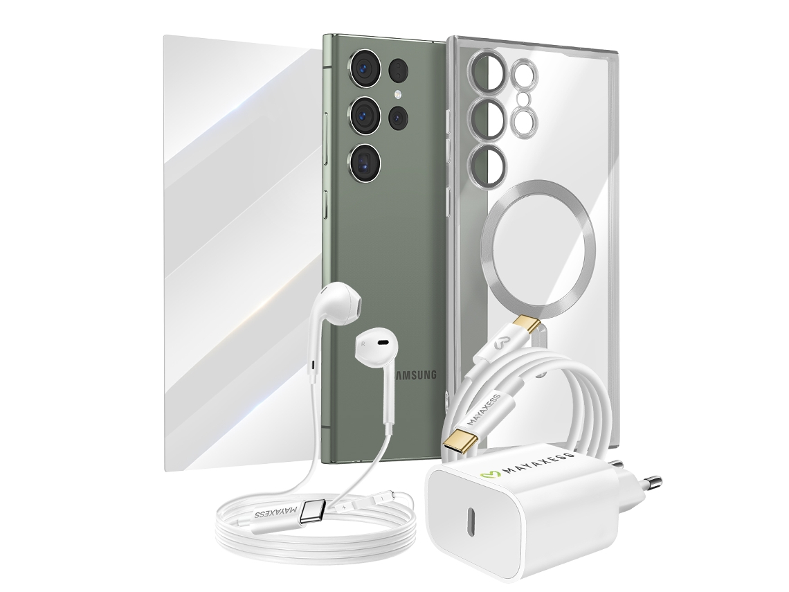 Pack de Proteção e Carregamento para Galaxy S23 Ultra MAYAXESS