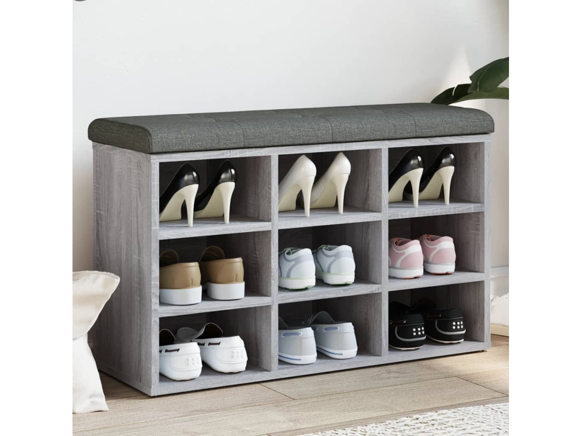 Vidaxl Banco Sapateira 82x32x50 Cm Derivados Madeira Cinzento Sonoma