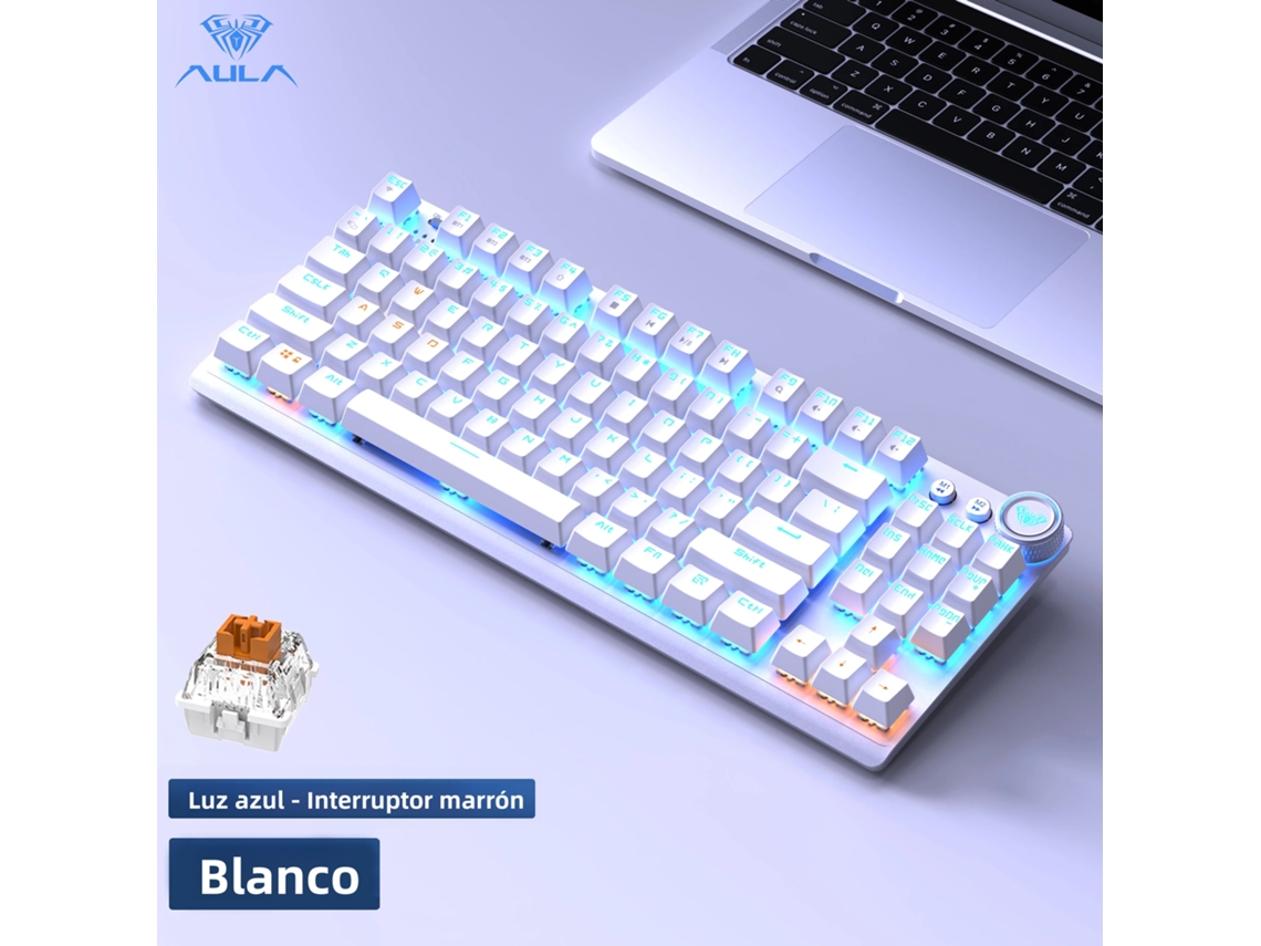 Teclado Mecânico Gamer Sem Fio De 87 Teclas (com Switches Brancos E Marrons) (2.4g/bluetooth/com Fio)