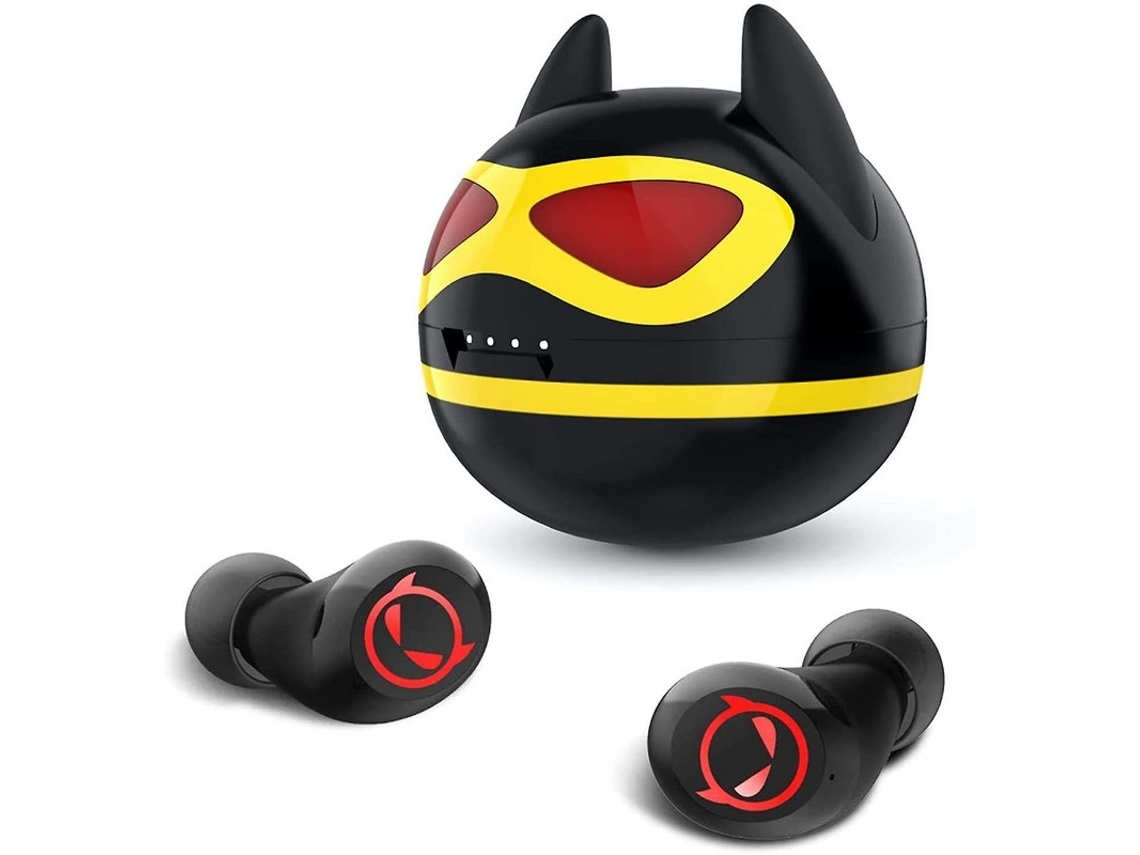 Fones Bluetooth Tws Design Cute Devil Ipx7 Cancelamento Ruído Halloween Presente Preto