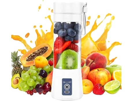 Liquidificador Portátil Para Shakes E Vitaminas, Mini Liquidificador De 380 Ml Com 6 Lâminas Em Aço Inox, Recarregável Tipo C