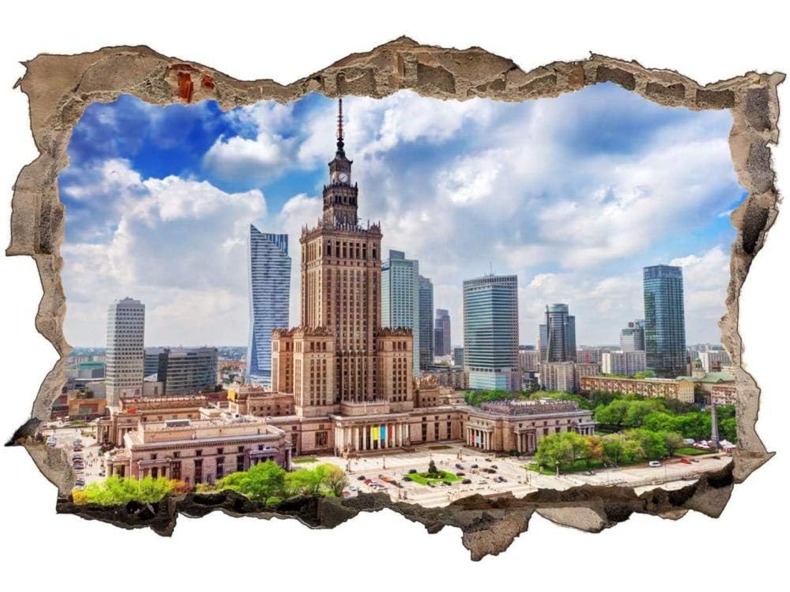 Adesivos de parede Varsóvia Skyline Adesivo Mural Para Salão De Beleza Quarto Cozinha Escritório Adulto Criança 50x70cm