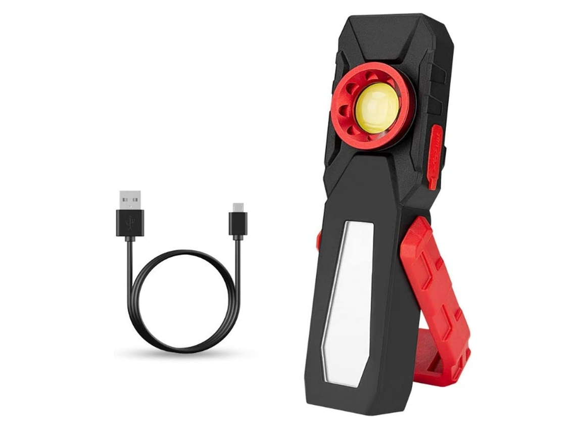 Farol de Luz Trabalho Led Cob Recarregável 3W Lateral 10W Lanterna Inspeção Mecânica Magnética e Externa Preta Bisbisous VIGA EUROPE