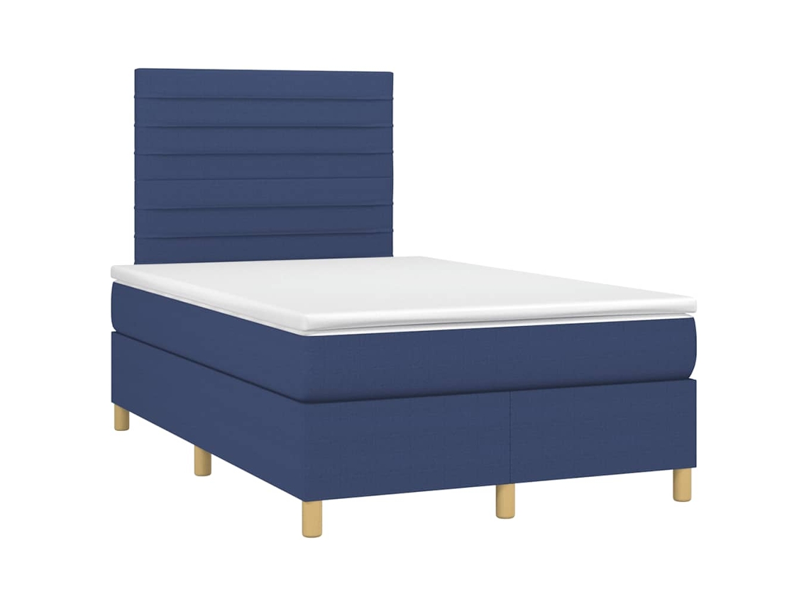 Cama Boxspring com Colchão 120x190 Cm Tecido Azul MAISON EXCLUSIVE