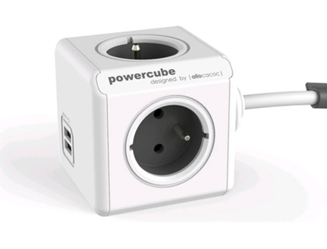 Extensão Elétrica ALLOCACOC PowerCube Extended USB E(FR), 3m 4 tomadas  3 m