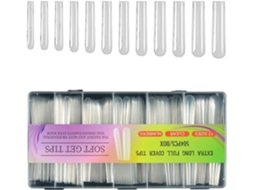 Conjunto de 504 unhas postiças SFUSHOS, gel transparente, extra longas