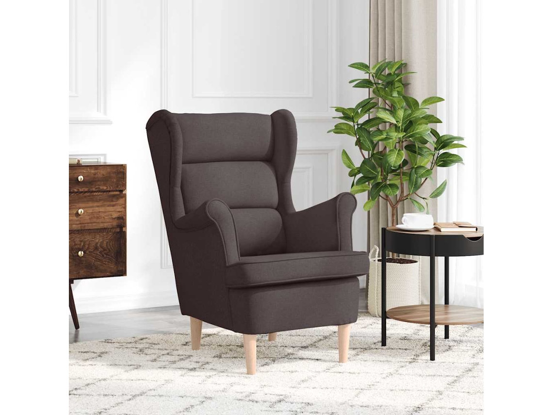 Vidaxl Cadeira Com Apoio De Braços 74x84x100 Cm Tecido Castanho-escuro