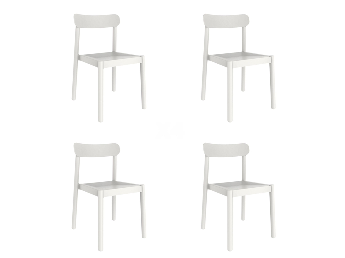 Set 4 Cadeiras Interior, Exterior Branco Elba Garbar