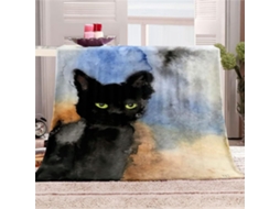 Manta de Flanela Fansu Estampa 3d Gato Quente Macia e Fofa Microfibra para o Inverno Colcha Sofá Adequada Adul