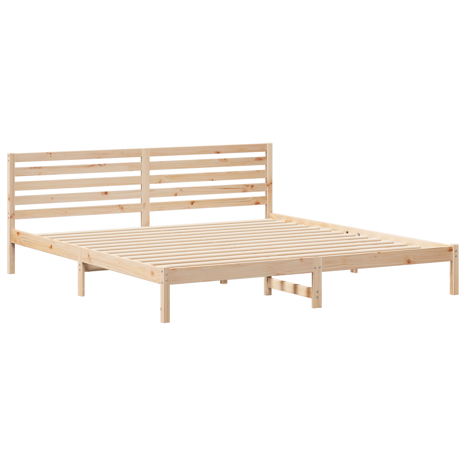 Conjunto 1 Estrado De Cama Plataforma Vidaxl Castanho Madeira De Pinho Maciça (200 X 220 Cm)