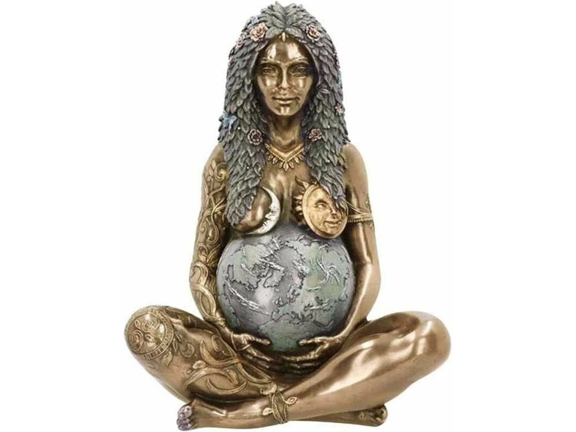 HYMNORA Estátua Exclusiva De Gaia Milenar De Ebros, Deusa Artesanal De Poliresina Que Simboliza A Fertilidade E A Natureza, Obra Prima De Resina Ecológica Par