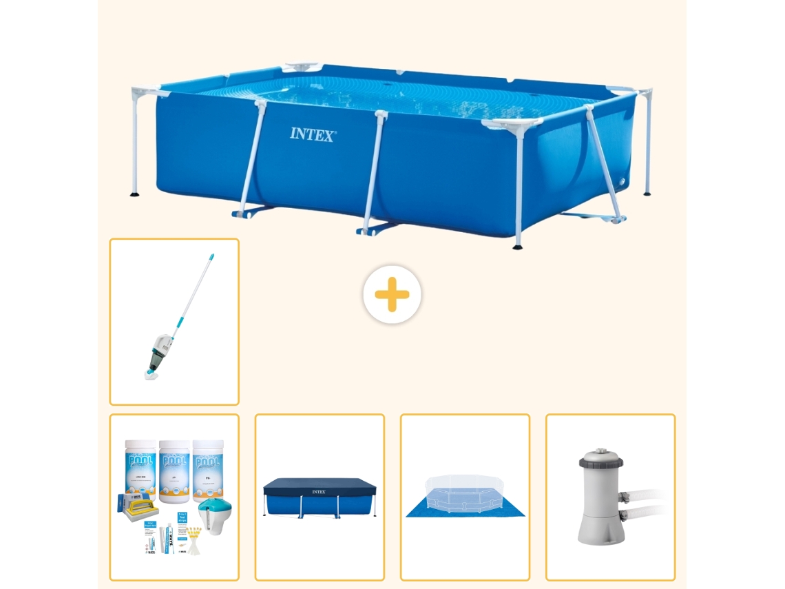 Intex Piscina Com Estrutura Retangular - 300x200x75 Cm - 6-peças S21125