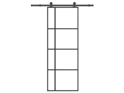 Vidaxl Porta Deslizante C/ Conj. Ferragens 76x205cm Vidro Esg/alumínio