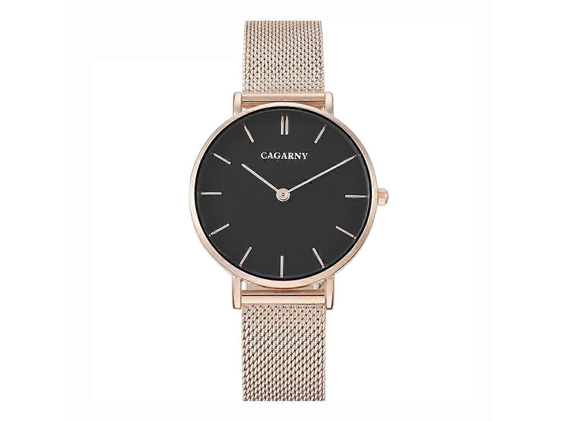 Relógio Feminino Cagarny 6872 com Mostrador Redondo e Escala Simples, Movimento Quartzo, com Pulseira de Aço Inoxidável Hengrongshen