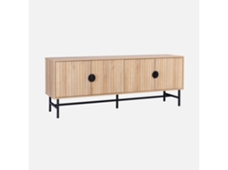 Móvel de Tv com Efeito de Madeira Ranhurada 160Cm Carvalho SWEEEK