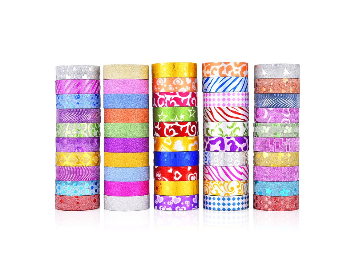 Conjuntos de Adesivos Decorativos e Fitas, 50 Rolos LAXISCREED