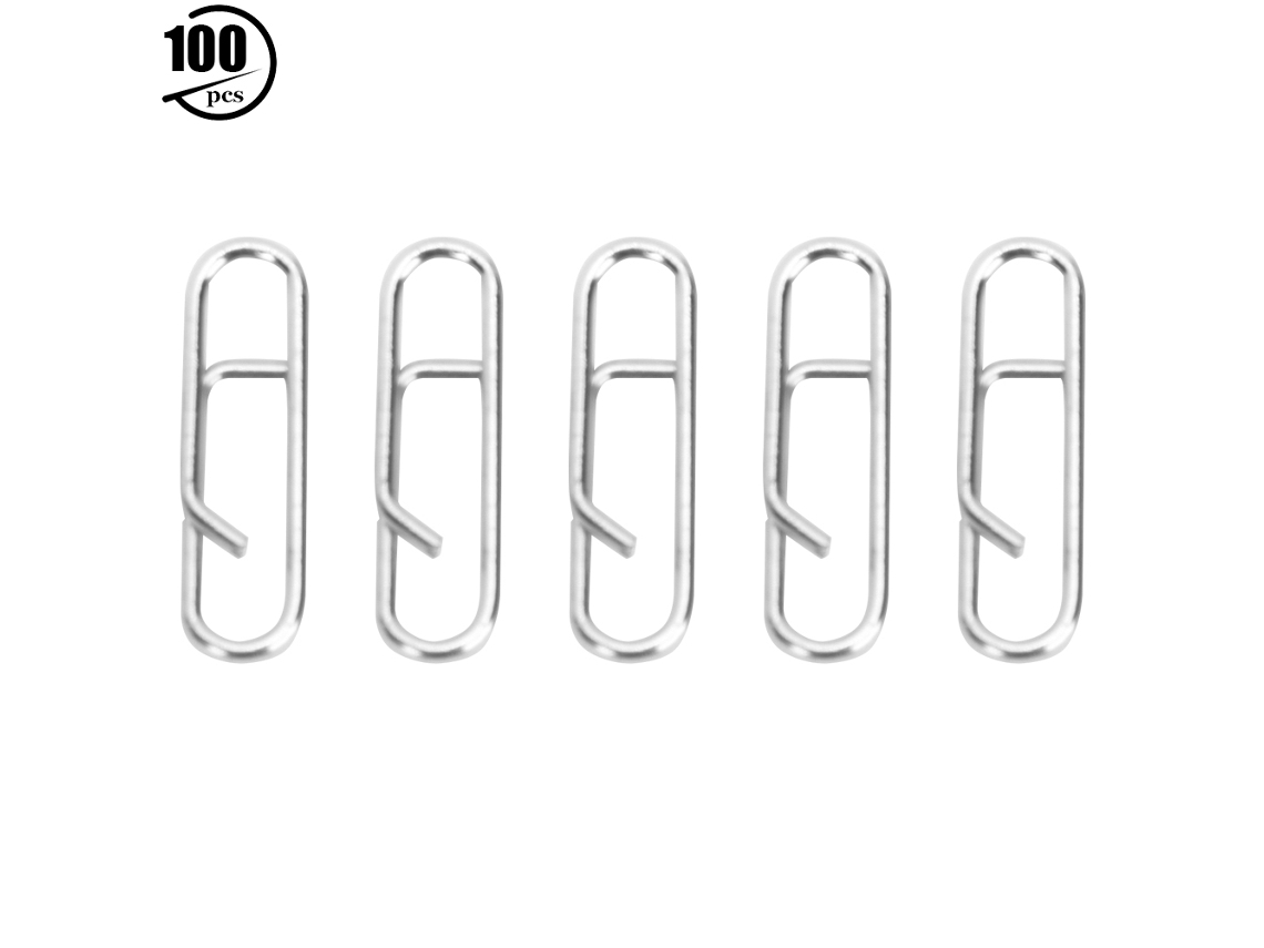 Clip de Pesca Aço Inox Oval 100pcs