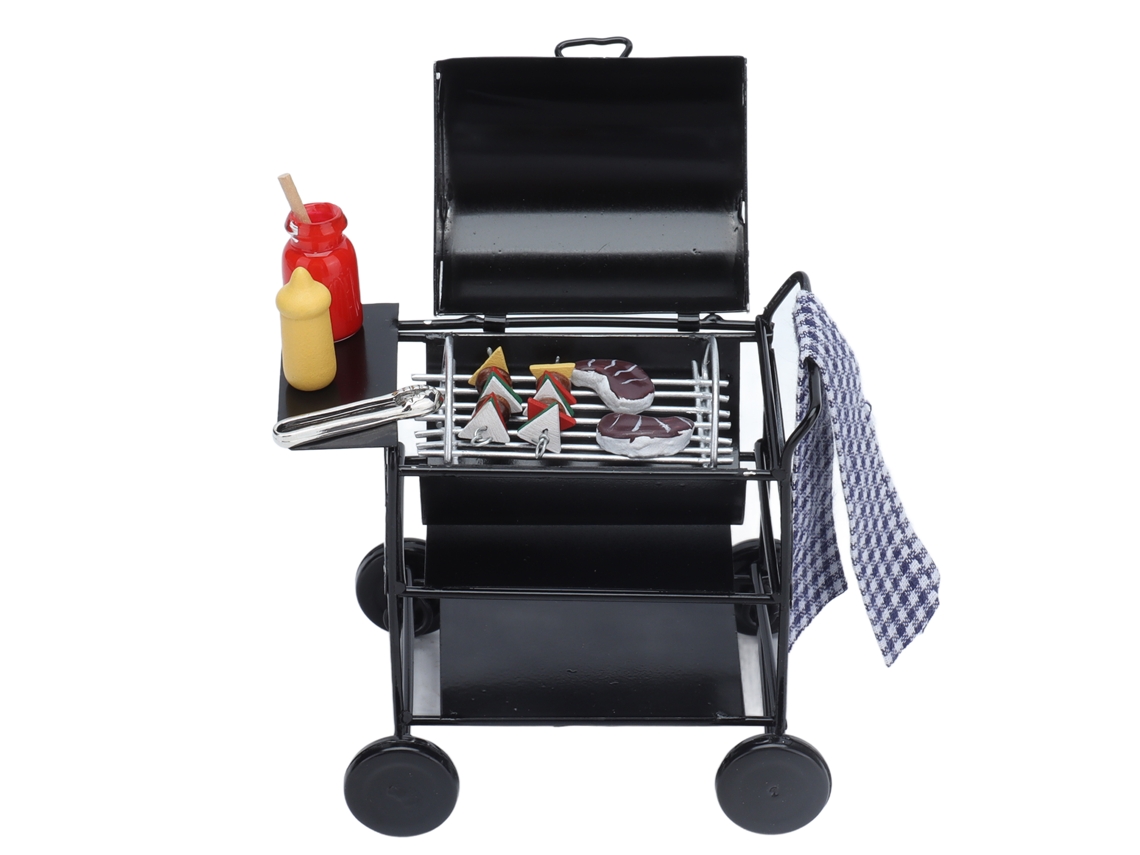 Mali churrasqueira Mini 1:12 Acessório de Casa de Bonecas com Acessórios de Churrasco