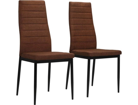 Conjunto 2 Cadeiras de Refeição  246183 Tecido Castanho