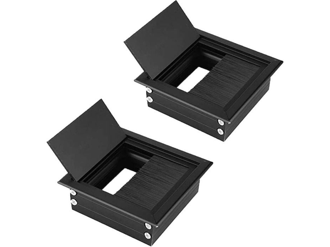 Lurelia Passa-cabos De Mesa, Pack De 2, 8 X 8 Cm, Resistente