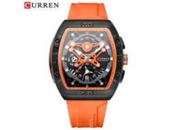 Relógio Masculino À Prova D'água com Seis Ponteiros, Movimento de Quartzo, Calendário e Pulseira, Criativo e Multifuncional. MDUG (laranja)