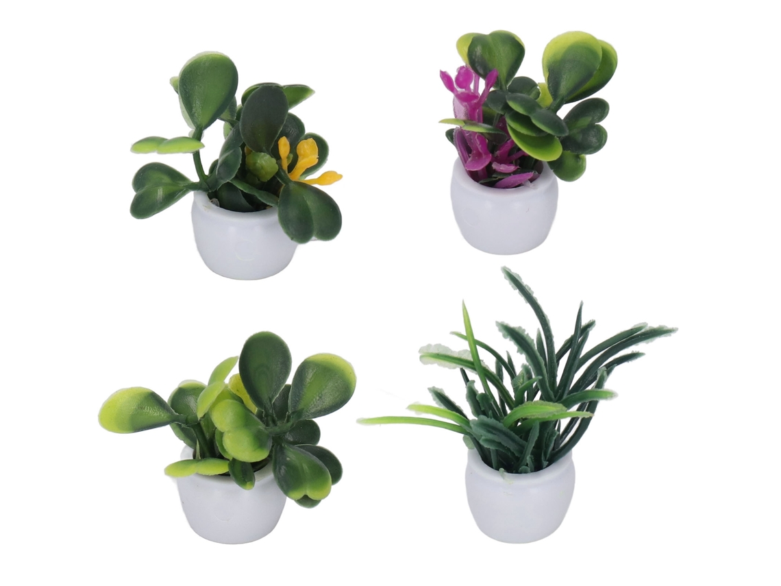 4 Pcs Planta Bonsai Miniatura Artificial Para Decoração De Jardim De Casinha De Bonecas 1:12