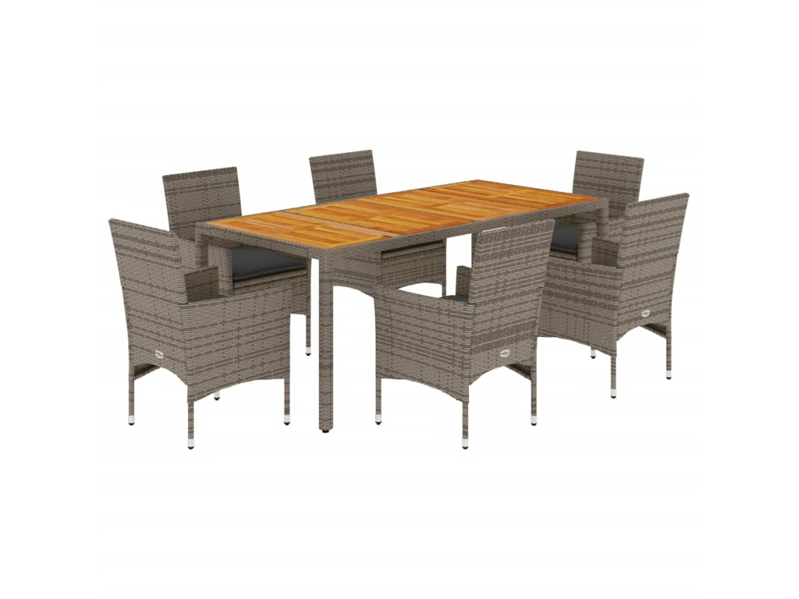 Garden Dining Set, Garden Dining Sets Vidaxl Cinzeto Rattan / Vime (190 X 90 X 75 Cm)