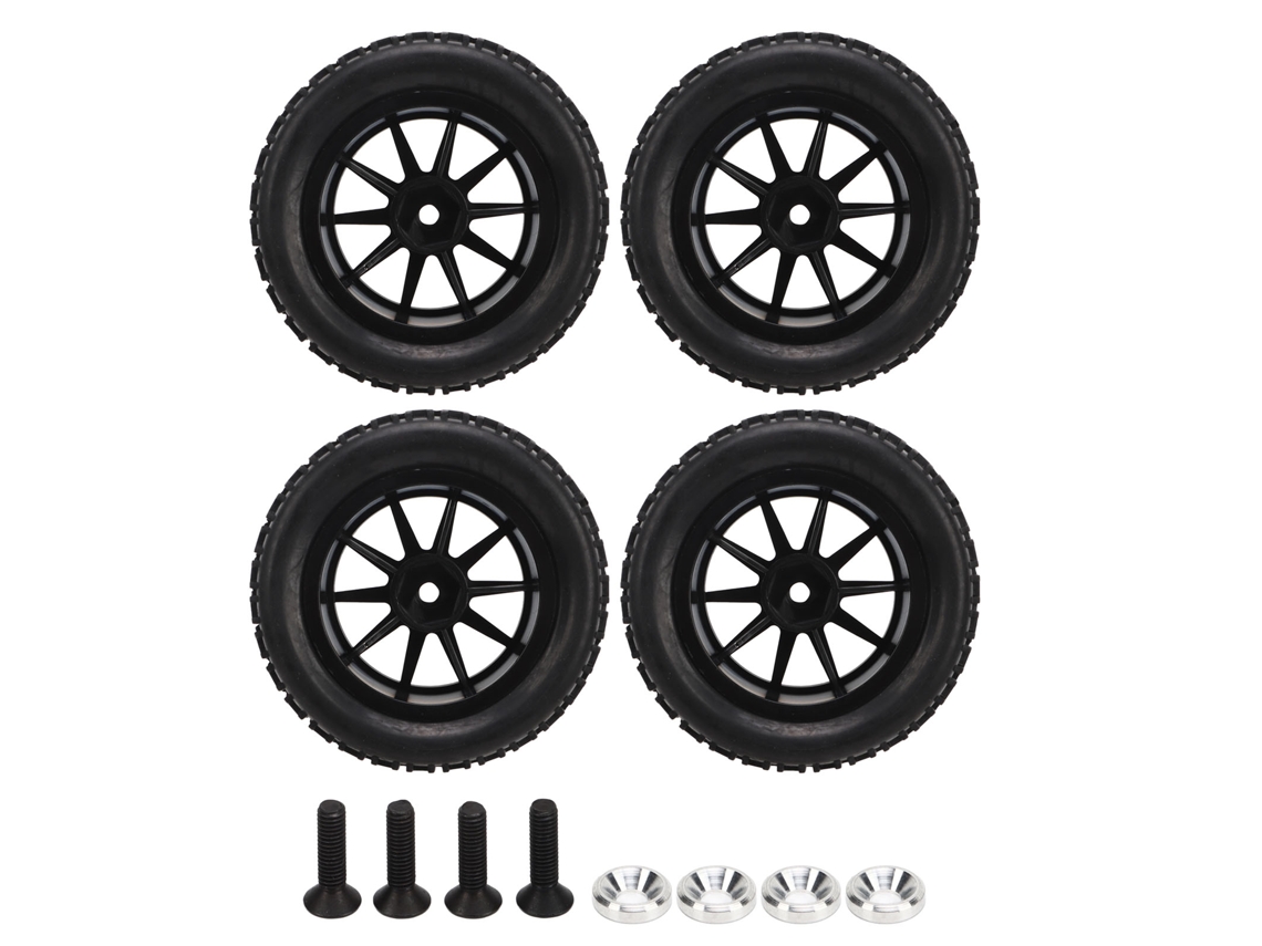 Mali pneus de Carro Rc 1/16 com Aro de 10 Raios para Carro Controle Remoto Axi31594 2bl 4 Peças
