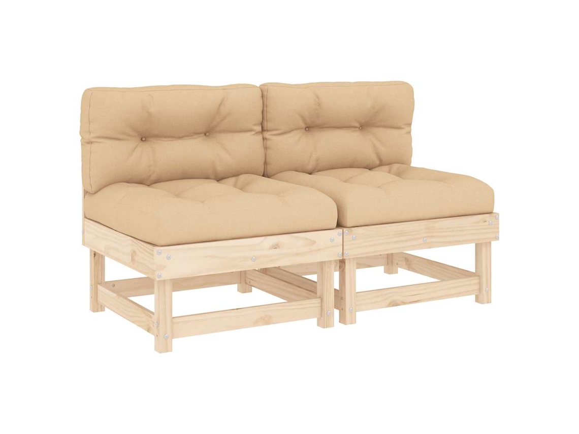 Middle Sofa, Middle Sofas Vidaxl Marrom Madeira De Pinho (n/a)