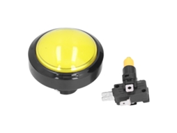 Botão de chave para console de jogos, grande, com luz LED, infantil