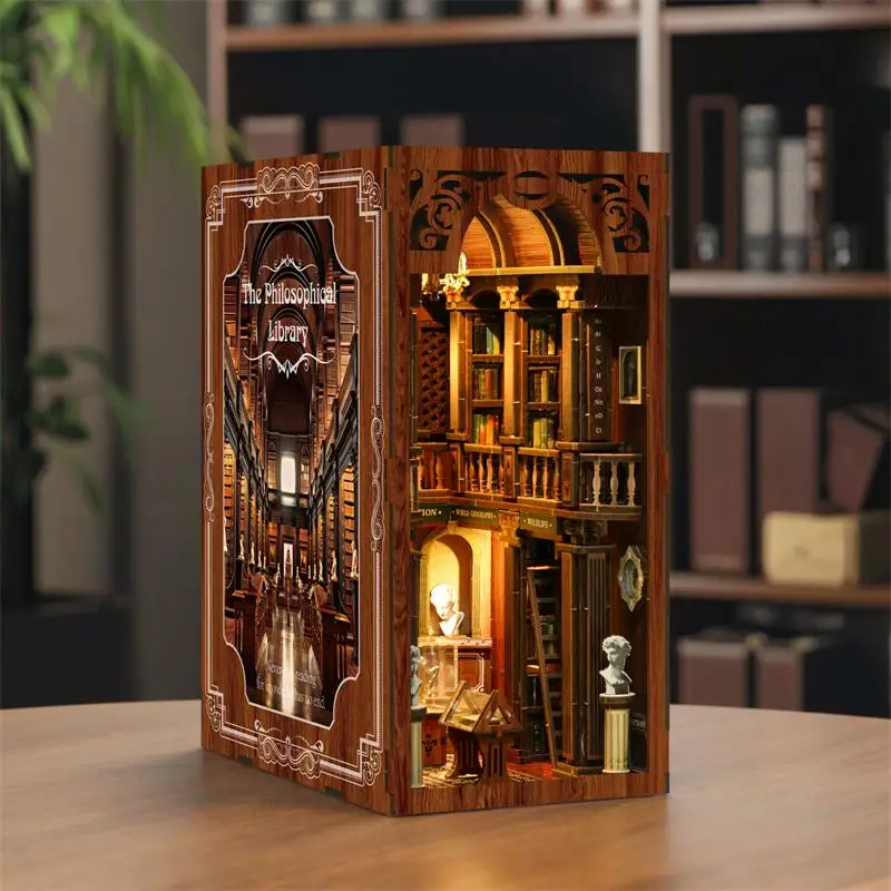 Kit De Modelo De Biblioteca De Madeira 3d "santuário Da Sabedoria"