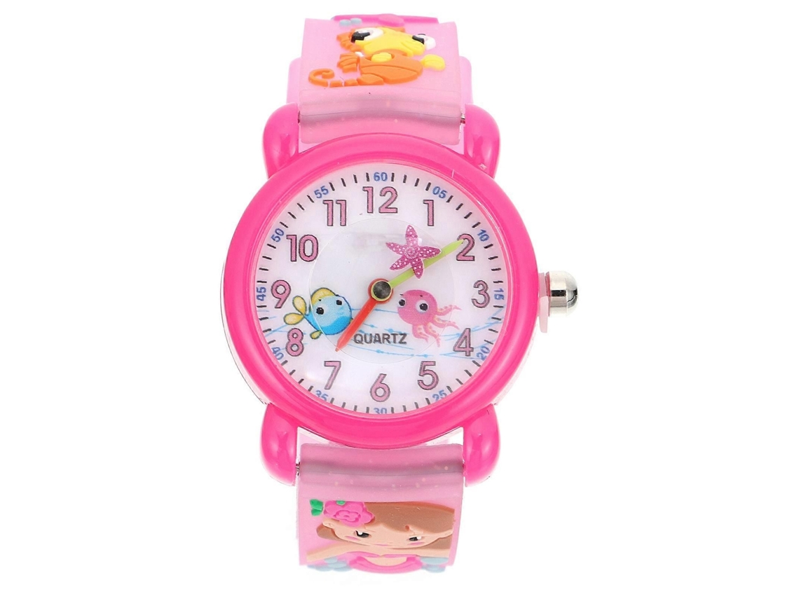 Relógio Infantil À Prova D'água Com Desenho De Sereia, 1 Unidade, Pulseira Silicone Confortável.
