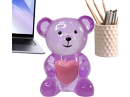 Decoração Genérica com Estátua de Urso, Figura de Animal em Resina com Coração Decoração de Mesa com Urso para Casa, CHABERLU