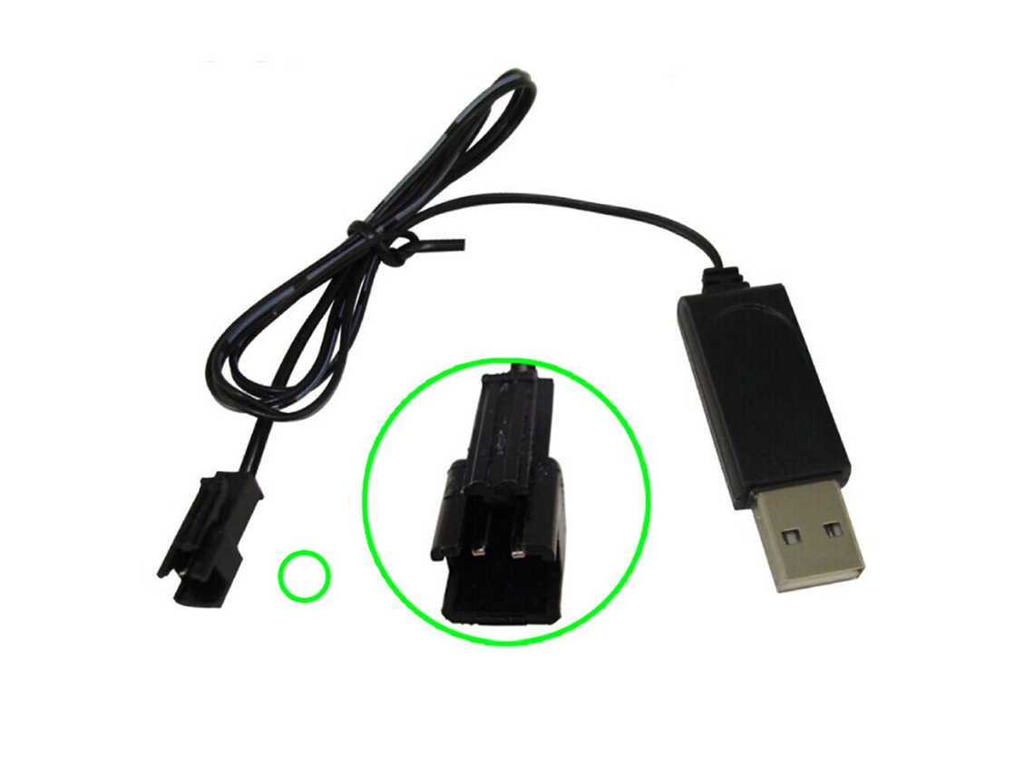 Cabo de Carregamento Usb Branco Nº 1s 3,7 V com Conector Micro usb Ph1.25 Jst Sm para Baterias de Lítio de Drones e Quadricópteros Rc. MDUG