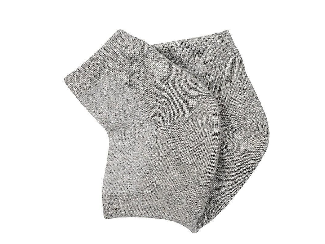 Meias anti-estouro para calcanhares com gel hidratante, 3 pares, cinza. Suaviza, protege e retém a hidratação da pele.