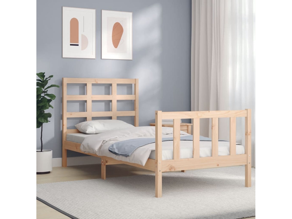 Cama Sem Colchão 90x200 Cm Madeira De Pinho Maciça