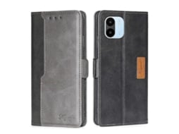 Capa De Couro Com Fivela Lateral Em Cores Contrastantes Para Xiaomi Redmi A1