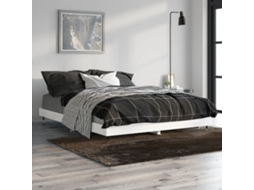 Vidaxl Estrutura Cama 140x190 Cm Derivados De Madeira Branco Brilhante