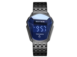 Relógio Masculino Touch MDUG (pulseira de Aço Preta e Azul)