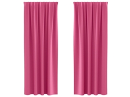 Maison Exclusive - Cortinas Blackout Com Argolas 2 Pcs Rosa Brilhante 260 X 140 Cm