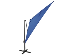 Guarda-sol Jardim Cantilever com Poste e Luzes Led 300 Cm Azul Ciano MAISON EXCLUSIVE