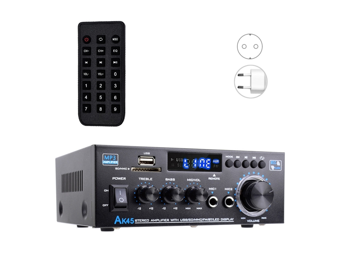 Amplificador Estéreo Hifi Compatível Com Bluetooth, 50 W, Sistema De Áudio Doméstico De 2.0 Canais Com Entrada.