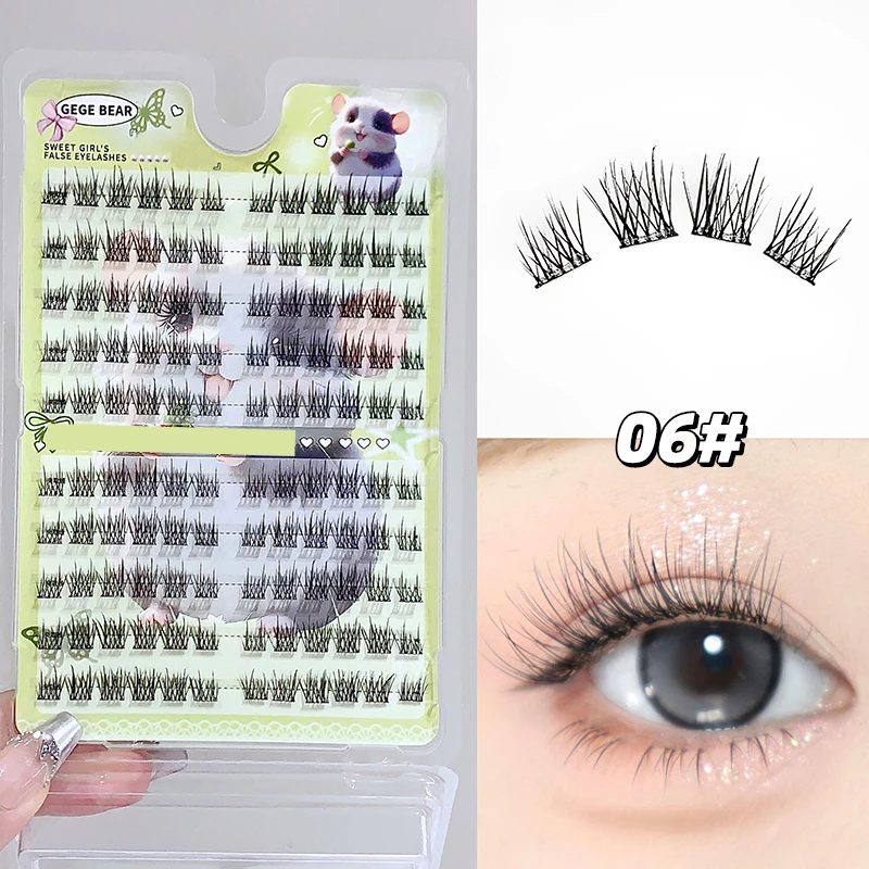 Dez Fileiras De Cílios Postiços Sem Cola, Criando Um Visual Natural E Curvado, Perfeito Para Olhos No Estilo Desenho Animado.