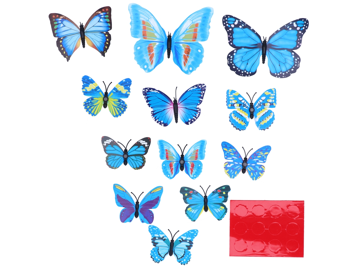 Stickers Borboletas 3d LAXISCREED Decor Sala Azul